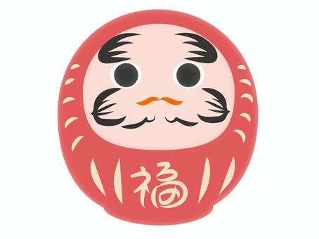 縁起物のだるま。明るい色味 だるま,縁起,福,祈願,起き上がる,願掛け,置物,赤,正月のイラスト素材