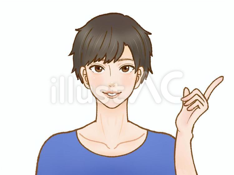 指差しポーズの男性 指差し,提案,説明のイラスト素材