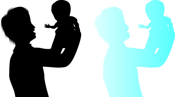 Baby father dad parent and child male embrace, , JPG, PNG and AI