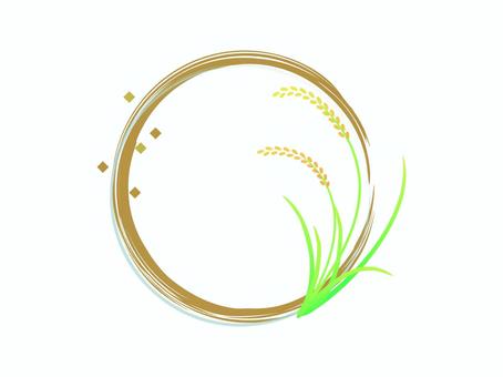 稲穂のフレーム 稲,穂,米,植物,秋,穀物,食べ物,フレームのイラスト素材