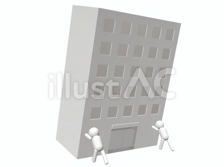 ビル　倒産 ビル,建物,倒産のイラスト素材