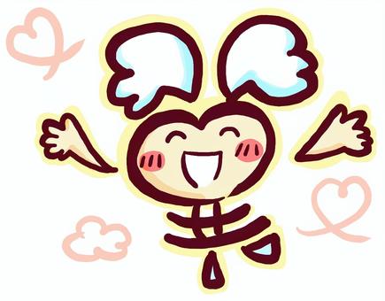 （手書き文字）翼 手書き,絵文字,ほっこり,文字,かわいい,ピンク,なごみ,笑顔,ハート,にこにこのイラスト素材
