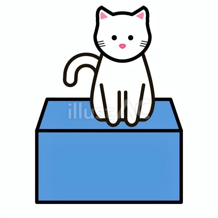 上の位置 位置,箱,猫のイラスト素材