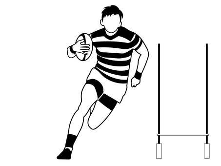 ラグビー ラグビー,スポーツ,競技,球技,運動,フットボール,人,人物,男性,選手のイラスト素材