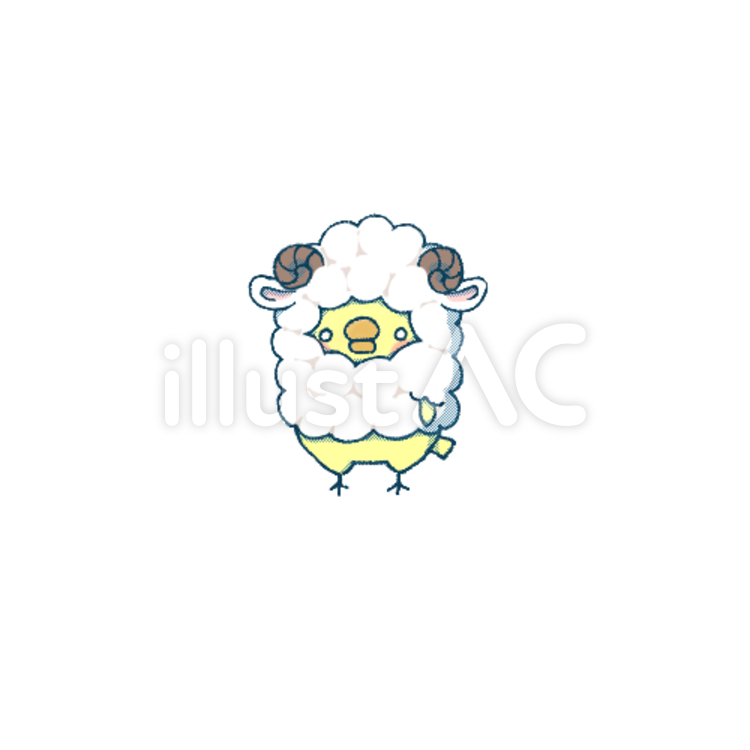 ひよこくん被り物(羊♂) ヒヨコ,鳥,可愛いのイラスト素材