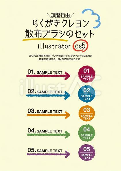 クレヨン風 ブラシ5点セット