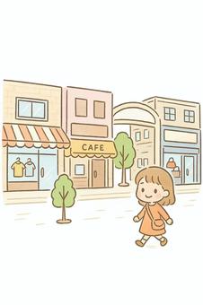 街を歩く女の子