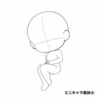 ミニキャラ素体④ ミニキャラ,sd,素体,かわいい,デフォルメ,塗り絵,無料,フリーのイラスト素材