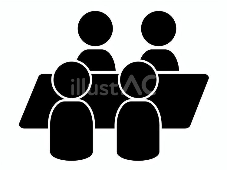 会議のシルエット（ミーティング） 会議,シルエット,ミーティングのイラスト素材
