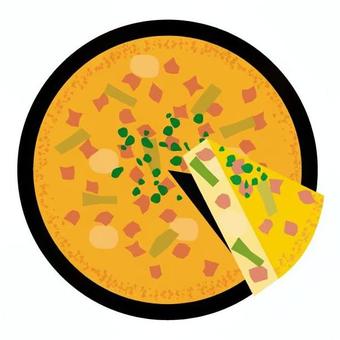 トルティージャ スペイン,外国,社会,トルティージャ,オムレツ,ジャガイモ,卵,皿,カット,昼食のイラスト素材