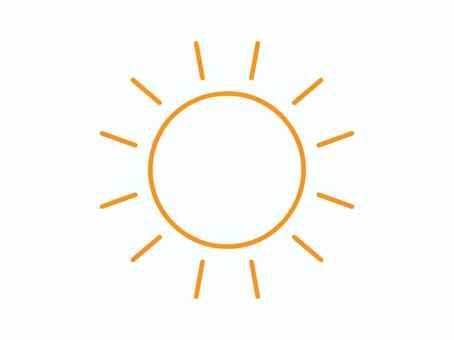 シンプルなオレンジの太陽 シンプルなオレンジの太陽 太陽,天気,晴れ,晴天,お日様,アイコン,天気予報,快晴,オレンジ,夏のイラスト素材