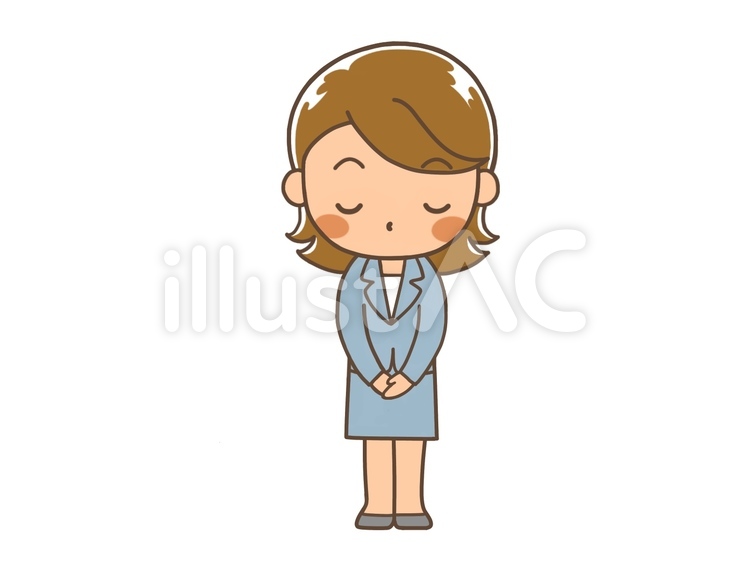 スーツ姿の女性会社員７　全身 ビジネス,御礼,キャリアウーマンのイラスト素材