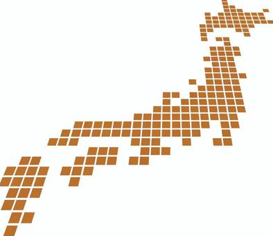 ドット日本列島 ドット日本列島 日本地図,ドット,地図,日本列島,地形,マップ,日本,ドット絵,モノクロ,土のイラスト素材