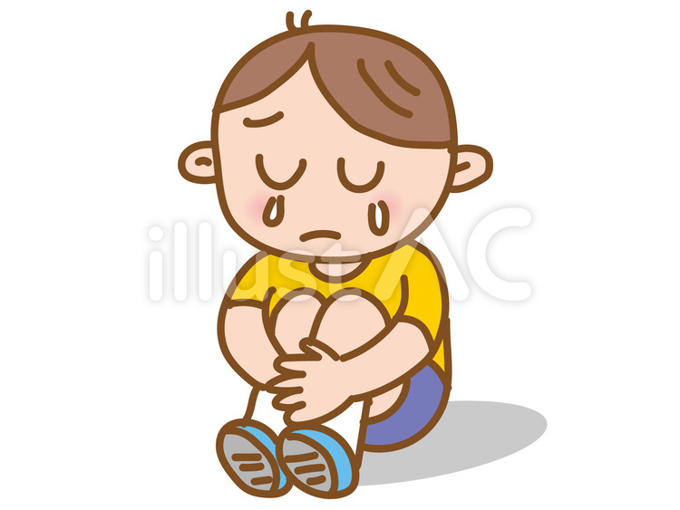 泣いてる男の子 泣く,男の子,涙のイラスト素材