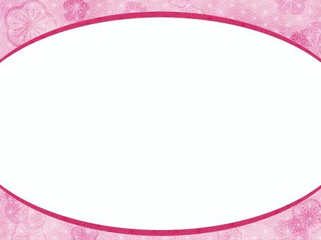 Flower and Japanese pattern frame pink, , JPG and PNG