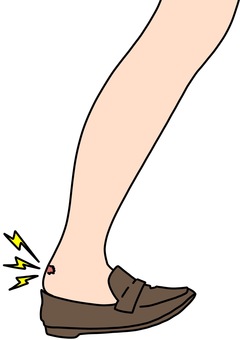 踵に靴擦れ　ローファーカラー ローファー,靴擦れ,トラブル,足,カラーのイラスト素材