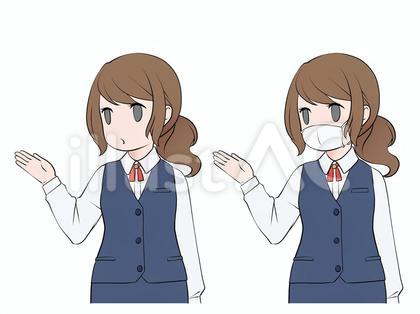説明する、案内する、紹介する女性会社員