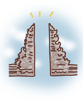 バリ島の門（割れ門・天国の門・天空の門） 割れ門,バリ島,左右対称,天空の門,天国の門のイラスト素材