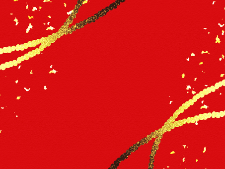 金色の縄と赤い和風背景 金,金箔,筆,背景,赤,和柄,キラキラ,和風,年賀状,フレームのイラスト素材