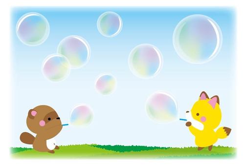 Soap bubble and raccoon fox, soap bubble, fox, raccoon, JPG, PNG and AI