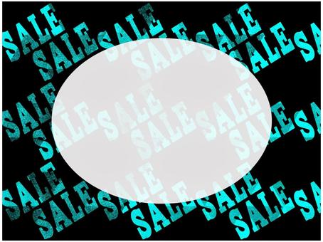 ＳＡＬＥのフレ−ム ｓａｌｅ,セ−ル,文字,フレ−ム,ポストカード,メッセージカード,柄,パターン,水色,黒のイラスト素材