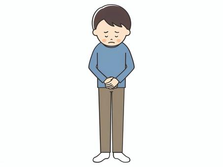 謝罪する男性 謝罪する男性 謝罪,謝る,ごめん,ごめんなさい,お詫び,申し訳ございません,お願い,トラブル,アクシデント,クレームのイラスト素材