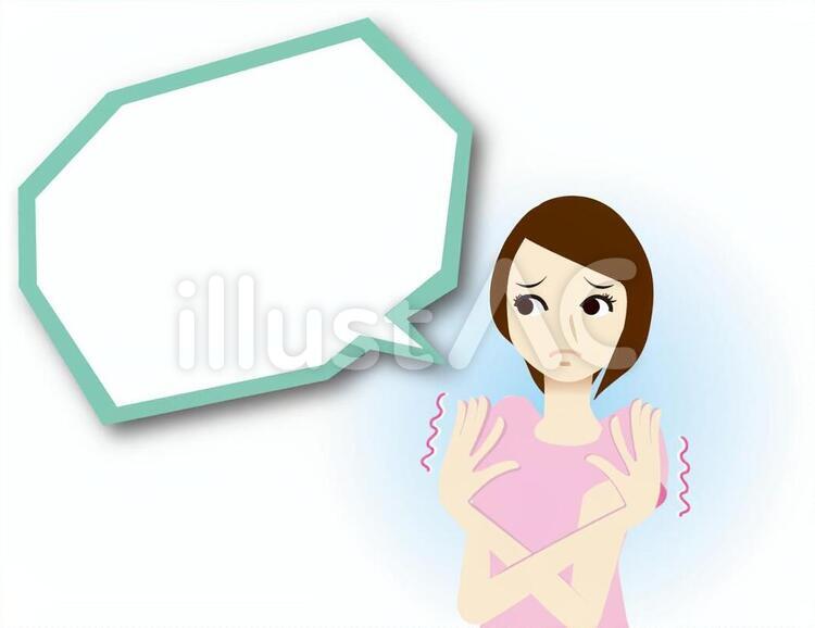 冷え性 女性,冷え性,クーラーのイラスト素材