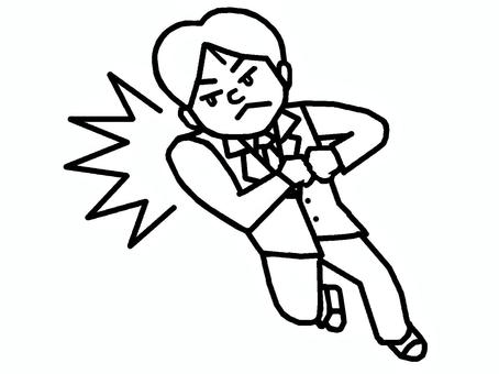 タックル タックル,反抗,暴力,サラリーマン,社会人,ストレス,男性のイラスト素材