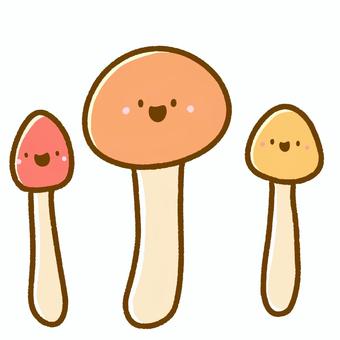 カラフルなきのこたち カラフル,秋色,秋,きのこ,食べ物,キャラ,キャラクター,シンプル,かわいい,ゆるいのイラスト素材