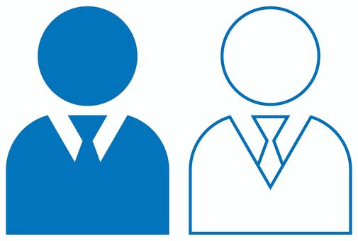 ビジネスマンのアイコン 青 ビジネスマン,サラリーマン,人,ユーザー,プロフィール,アバター,上半身,アイコン,ネクタイ,ピクトグラムのイラスト素材