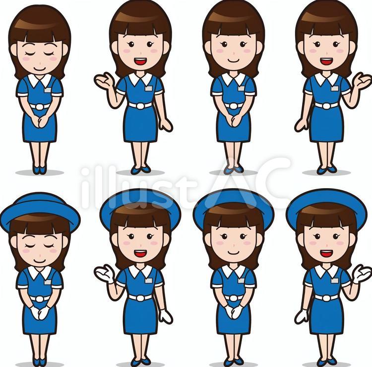 受付・案内係３（女性） 若手,新人,笑顔のイラスト素材