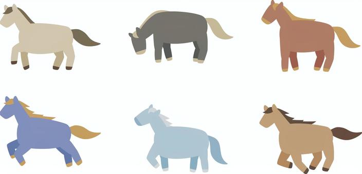 Illustration, horse, simple, set, 