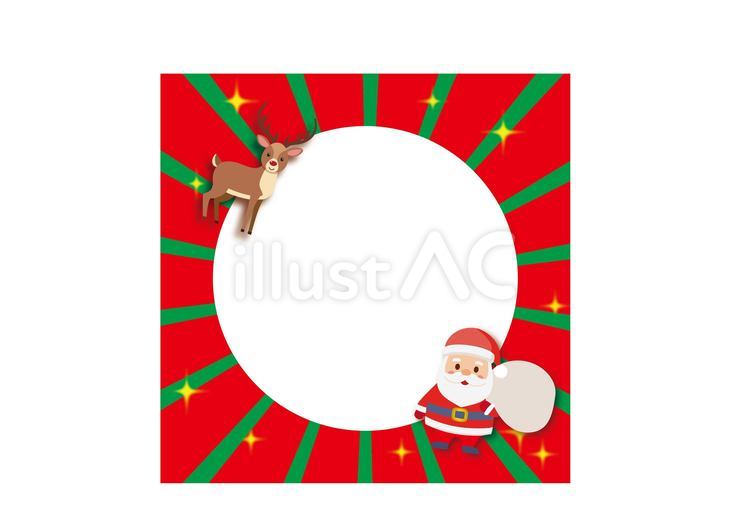 正方形のクリスマス背景 クリスマス,サンタクロース,サンタのイラスト素材