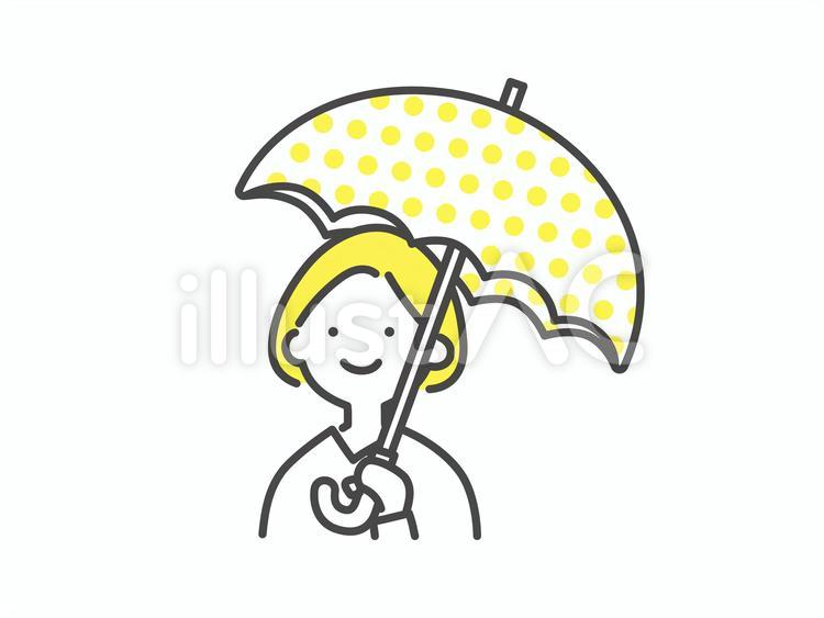 傘をさしている女性 女,傘,持つのイラスト素材