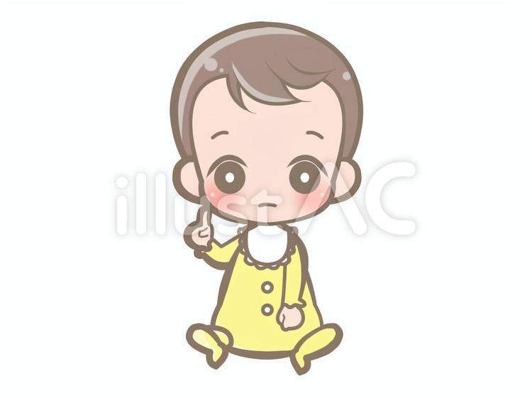 全身赤ちゃん指す-無表情200615 赤ちゃん,無表情,説明のイラスト素材