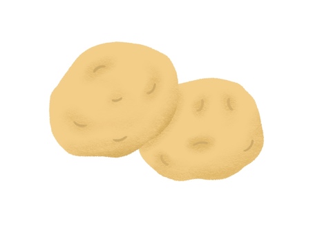 2個のじゃがいも じゃがいも,芋,根菜,野菜,2個,食材,材料,食べ物,シンプル,イラストのイラスト素材