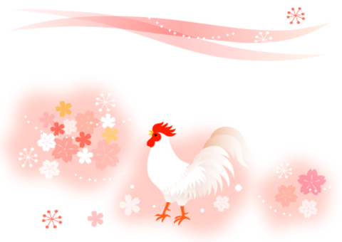 Rooster's postcard, ai, handwriting style, hand-drawn wind, JPG and AI