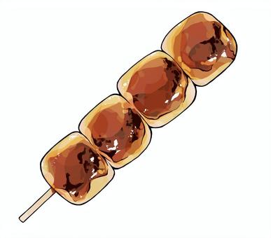 焼きまんじゅう 焼きまんじゅう,饅頭,群馬,串,ご当地グルメ,おやつ,食べ物のイラスト素材
