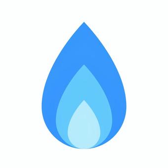 火のマーク（青） 火,青,シンプル,炎,炎上,火災,燃える,アイコン,マーク,単品のイラスト素材