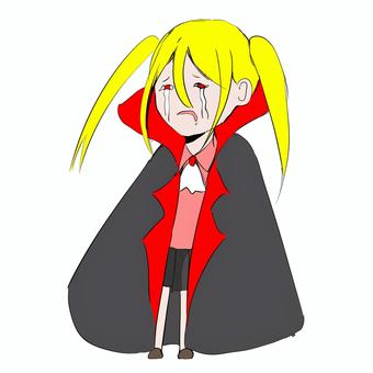 泣き顔の吸血鬼 吸血鬼,泣き顔,表情,女の子,ハロウィン素材のイラスト素材