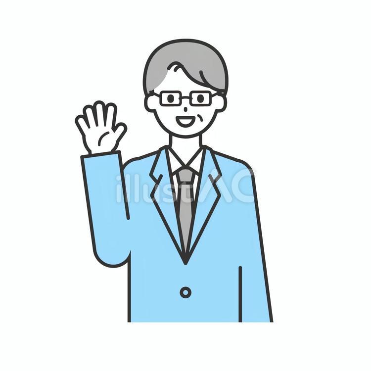 SS単体_シニアの会社員の男性02 大人,中年,シニアのイラスト素材