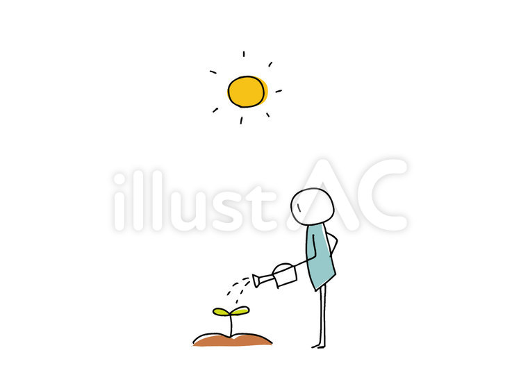 水をあげる人 人,人物,シンプルのイラスト素材