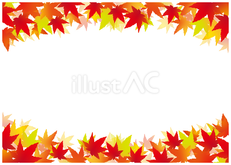 秋の紅葉、もみじのフレーム 秋,紅葉,もみじのイラスト素材