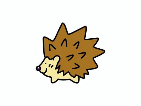 かわいいハリネズミのイラスト ハリネズミ,手書き,シンプル,挿絵,動物,子供向け,幼児向け,ペット,走る,癒しのイラスト素材