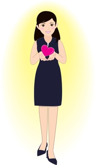 Illustration, heart, female, love, 