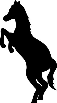 暴れ馬シルエット 暴れ馬,勢い,干支,たてがみ,尻尾,動物,シルエットのイラスト素材