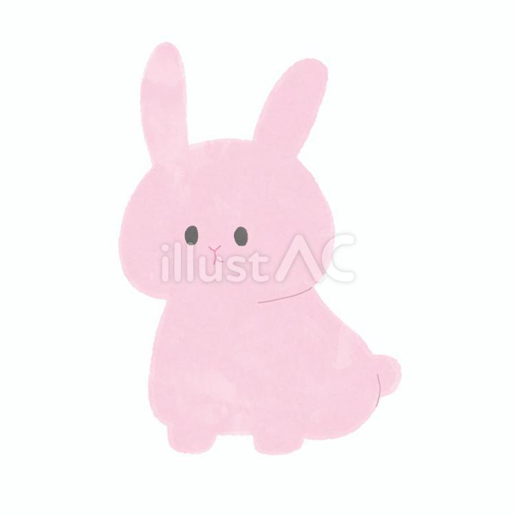 どうぶついらすと(うさぎ) うさぎ,ピンク,動物のイラスト素材