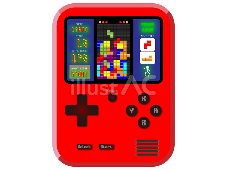 携帯ゲーム機（縦型）パズルゲーム画面 携帯,ゲーム機,縦型のイラスト素材