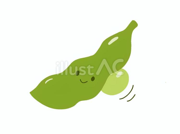 かわいい枝豆 えだまめ,夏,おつまみのイラスト素材
