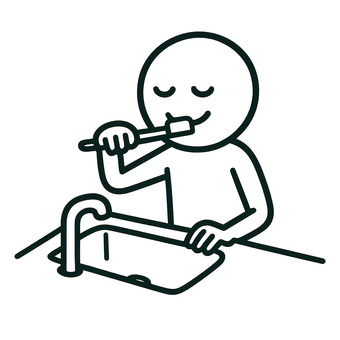 人間の歯みがきタイム